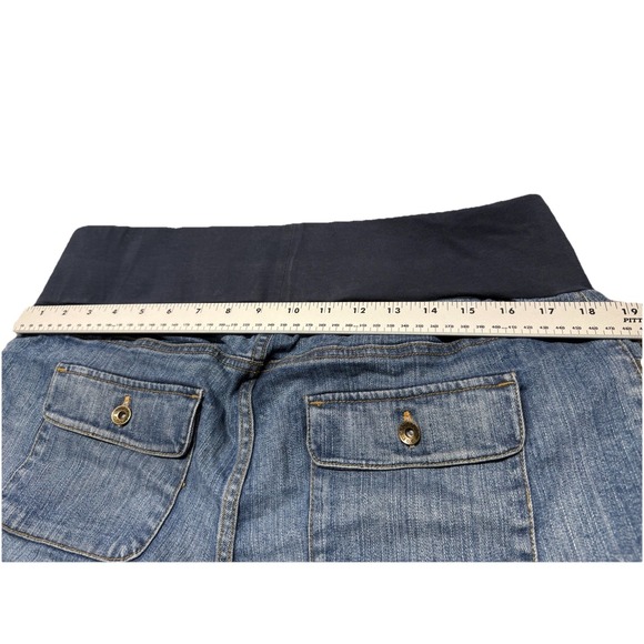 Motherhood Maternity Large Shorts Cargo Pocket Denim Elastic Comfort Waist - Picture 15 of 15